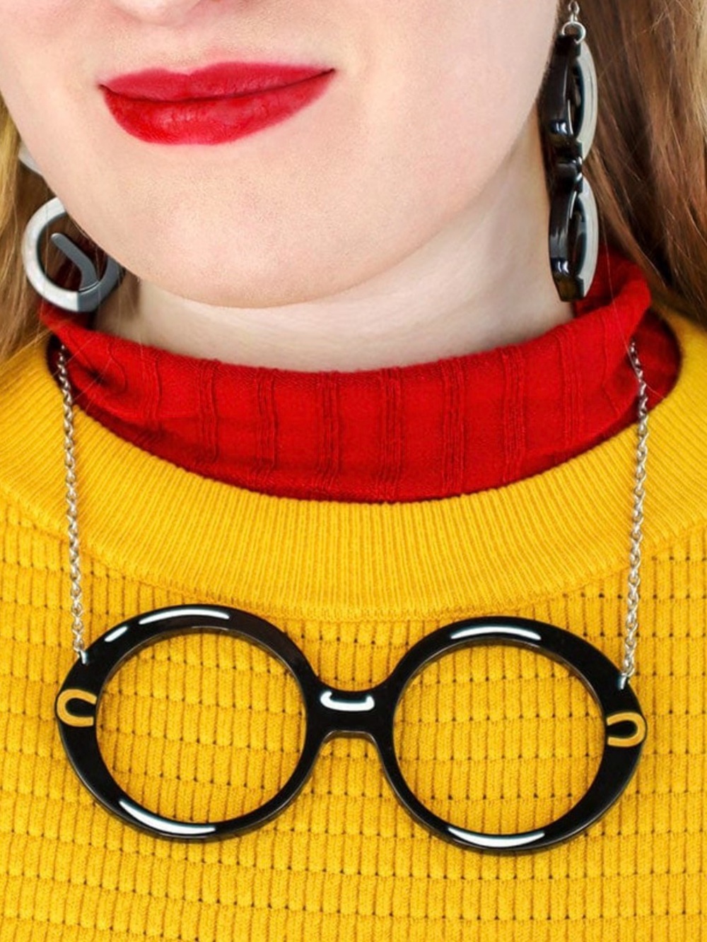 Erstwilder Iris Apfel Black Novelty Eyeglasses Necklace -